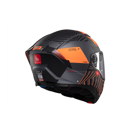 Kask szczękowy MT ATOM 2 SV STRANGE C4 MATT czarny pomarańczowy fluo