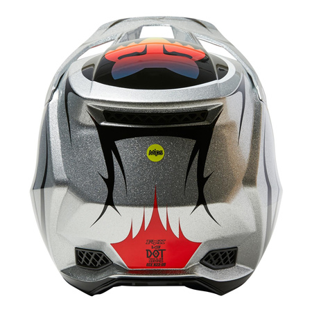 Kask cross FOX V3 SKARZ LE MULTI biały srebrny czerwony