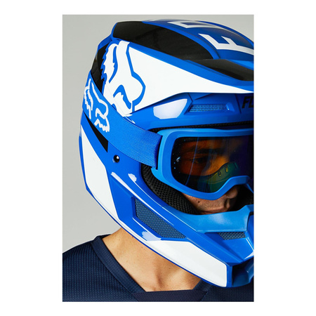 Kask cross FOX V1 REVN BLUE niebieski biały czarny