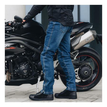 Jeansy motocyklowe REBELHORN HAWK III REGULAR FIT WASHED BLUE niebieski