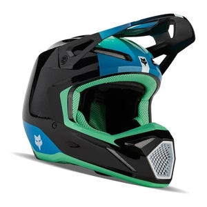 Kask cross dziecięcy FOX JUNIOR V1 BALLAST BLACK/BLUE czarny niebieski