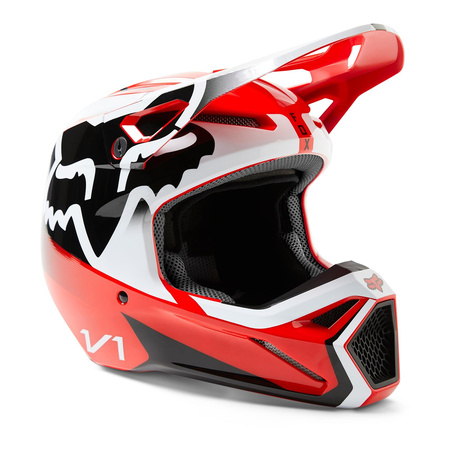 Kask cross FOX V1 LEED FLUO RED czerwony fluo biały czarny