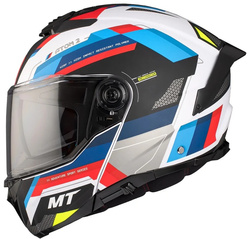Kask szczękowy MT ATOM 2 SV BAST WHITE/BLUE/RED biały niebieski czerwony czarny