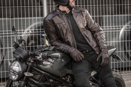 Kurtka skórzana SHIMA BLAKE BROWN brązowy