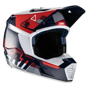 Kask cross dziecięcy LEATT MOTO 3.5 JUNIOR V22 ROYAL granatowy czerwony biały