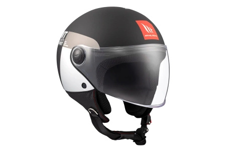 Kask otwarty MT STREET S INBOARD MATT BLACK/GREY czarny szary