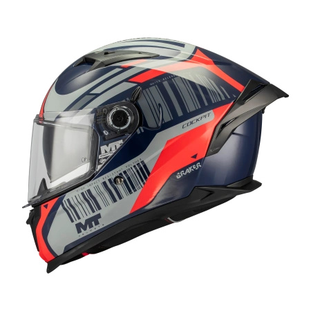 Kask integralny MT BRAKER SV COCKPIT RED/GREY/BLUE czerwony szary granatowy