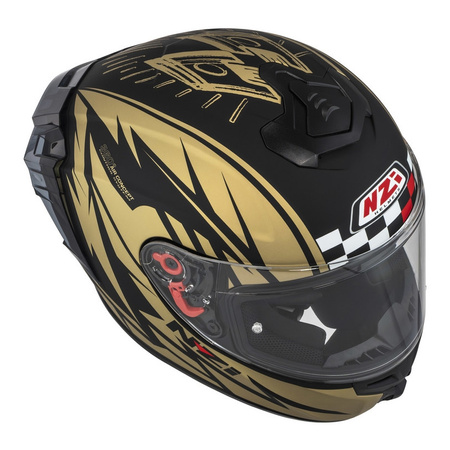 Kask integralny NZI TRENDY FLAG BLACK GOLD MATT czarny złoty