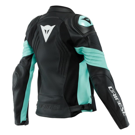 Kurtka skórzana damska DAINESE RACING 4 LADY AQUA czarny zielony
