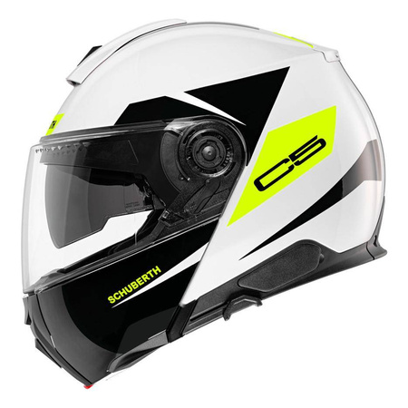Kask szczękowy SCHUBERTH C5 ECE ECLIPSE YELLOW biały czarny żółty fluo