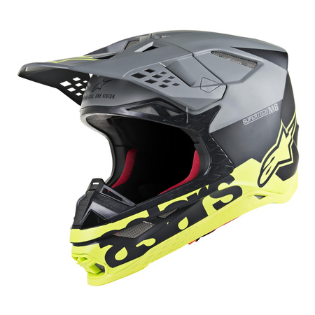 Kask cross ALPINESTARS SUPERTECH S-M8 RADIUM BLACK/GREY/FLUO YELLOW czarny szary żółty fluo