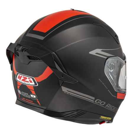 Kask integralny NZI GO RIDER STREAM DUO SOLID BLACK RED MATT czarny czerwony