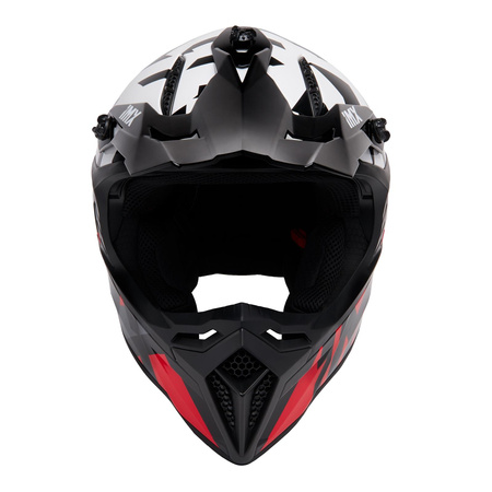 Kask cross IMX FMX-02 GRAPHIC BLACK/WHITE/FLO RED/GREY czarny biały czerwony fluo szary