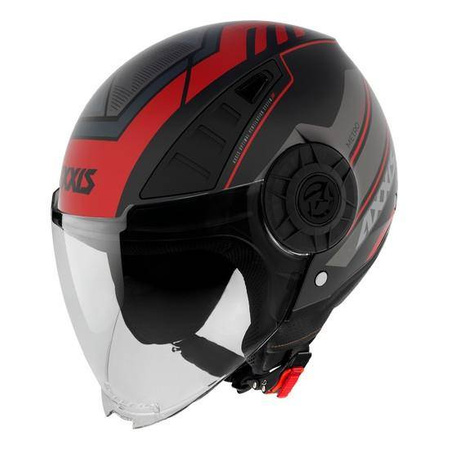 Kask otwarty AXXIS METRO LEISURE MATT RED czarny szary czerwony