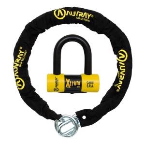 Zestaw łańcuch z kłódką AUVRAY XTREM MINI lasso 120cm czarny żółty