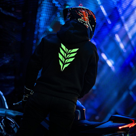 Bluza z motorem REBELRUSH NIGHTGLOW BLUEPRINT czarny