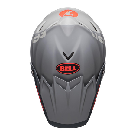 Kask cross BELL MOTO9S FLEX SEVEN VANGUARD MATTE CHARCOAL/ORANGE szary