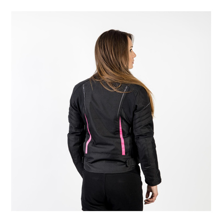 Kurtka tekstylna damska OZONE FLOW LADY BLACK/PINK czarny różowy