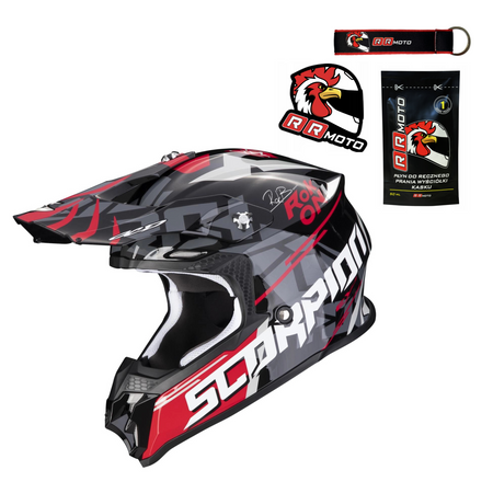 Kask cross SCORPION VX 16 EVO AIR ROK BLACK/RED czarny czerwony