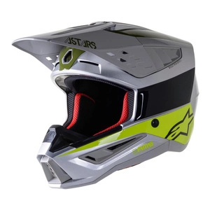Kask cross ALPINESTARS S-M5 BOND SILVER/YELLOW FLUO/MILITARY GREEN srebrny żółty fluo czarny