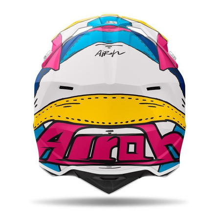 Kask cross AIROH WRAAAP PAINT MATT żółty różowy niebieski biały