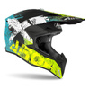 Kask cross Airoh WRAAP SMILE YELLOW MATT zielony niebieski biały czarny