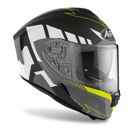 Kask integralny AIROH SPARK RISE BLACK MATT czarny szary biały żółty