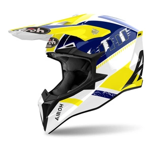 Kask cross AIROH WRAAAP FEEL YELLOW/BLUE GLOSS żółty niebieski biały