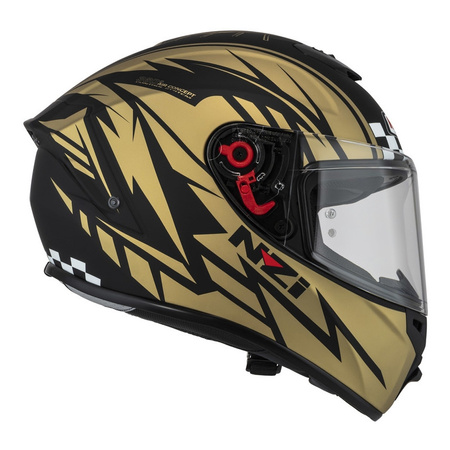 Kask integralny NZI TRENDY FLAG BLACK GOLD MATT czarny złoty