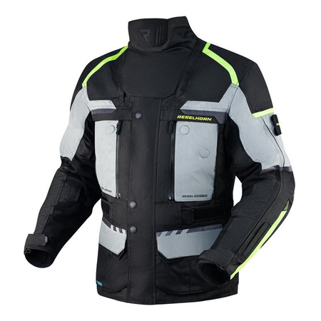 Kurtka tekstylna REBELHORN CUBBY IV BLACK/GREY/FLO YELLOW czarny szary żółty fluo
