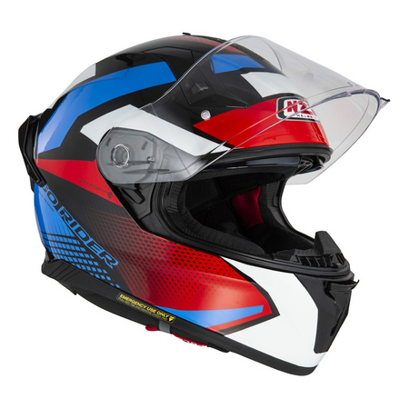 Kask integralny NZI GO RIDER STREAM DUO QUADRI BLACK RED BLUE czarny czerwony niebieski