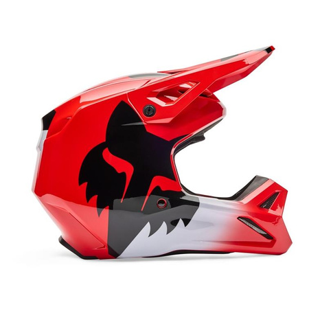 Kask cross FOX V1 SHIELD FLUO RED czerwony fluo czarny