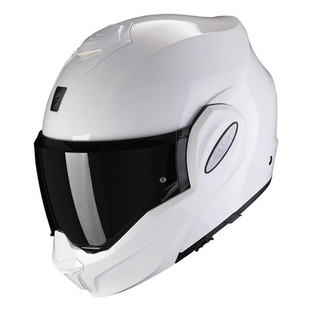 Kask szczękowy SCORPION EXO-TECH EVO SOLID PEARL WHITE biały