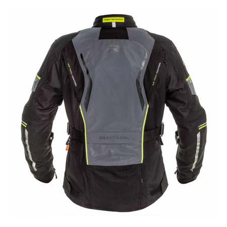 Kurtka tekstylna damska RICHA INFINITY II FLARE LADY FLUO czarny grafitowy żółty fluo