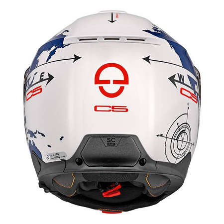 Kask szczękowy SCHUBERTH C5 ECE GLOBE BLUE biały niebieski czerwony