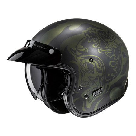 Kask otwarty HJC V31 FLAME BLACK czarny