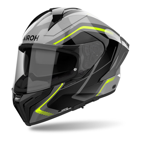 Kask integralny AIROH MATRYX WIDE YELLOW GLOSS żółty fluo szary czarny