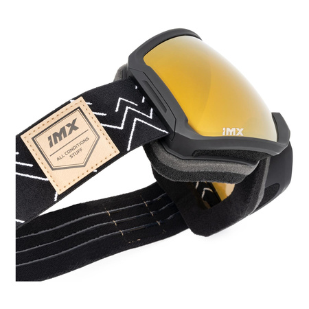 Gogle snowboardowe IMX PEAK BLACK MATT/GRAPHIC BLACK SZYBA PODWÓJNA GOLD IRRIDIUM + BROWN czarny