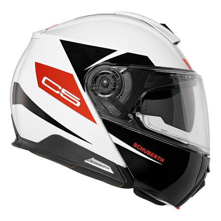 Kask szczękowy SCHUBERTH C5 ECE ECLIPSE RED biały czarny czerwony