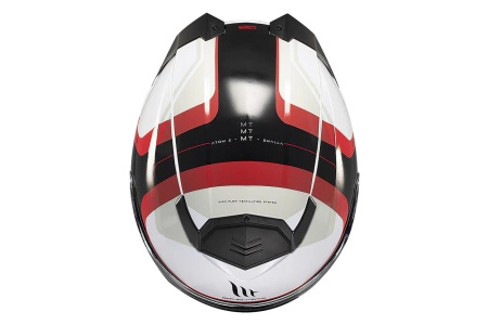 Kask szczękowy MT ATOM 2 SV EMALLA MATT WHITE/BLACK/RED biały czarny czerwony