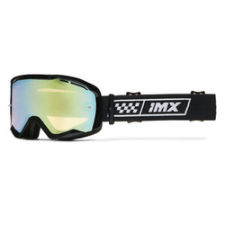 Gogle motocyklowe IMX ENDURANCE RACE BLACK GLOSS/WHITE SZYBA IRIDIUM GOLD + CLEAR czarny biały