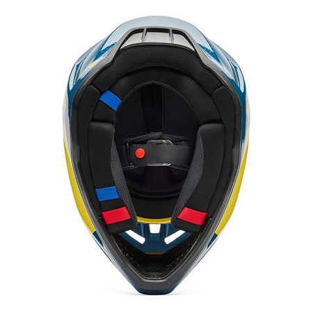 Kask cross FOX V3 TINE TWILIGHT niebieski żółty