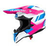 Kask cross AIROH WRAAAP VISION PINK GLOSS biały niebieski różowy