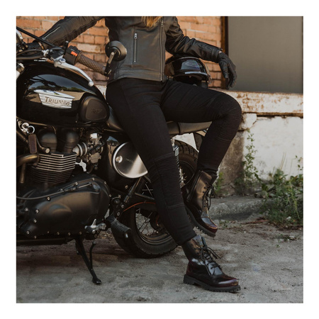 Jeansy motocyklowe damskie OZONE CHICA LADY BLACK czarny