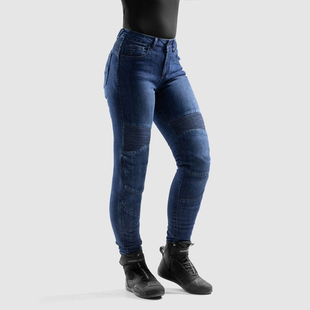 Jeansy motocyklowe damskie REBELHORN AGNESS 2 MONOLAYER WASHED BLUE niebieski