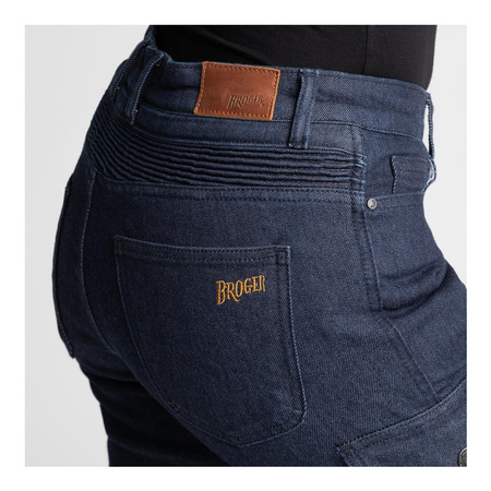 Jeansy motocyklowe damskie BROGER OHIO RAW NAVY granatowy