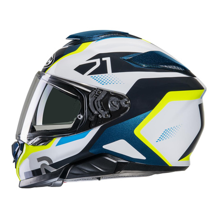 Kask integralny HJC RPHA 71 HAPEL BLUE/YELLOW niebieski żółty fluo biały czarny