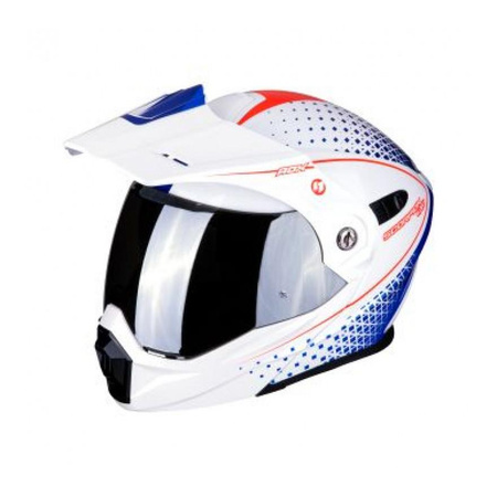 Kask szczękowy SCORPION ADX-1 HORIZON WHITE/RED/BLUE biały czerwony niebieski