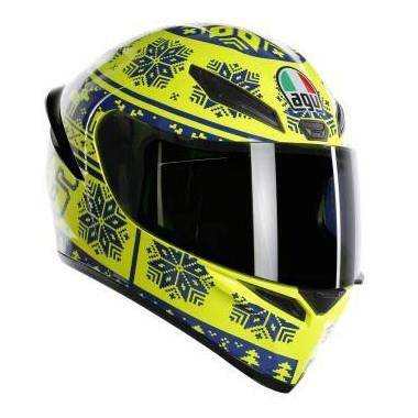Kask integralny AGV K1 WINTER TEST 2015 żółty fluo granatowy