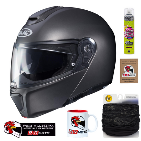 Kask szczękowy HJC R-PHA 90S SEMI FLAT TITANIUM grafitowy